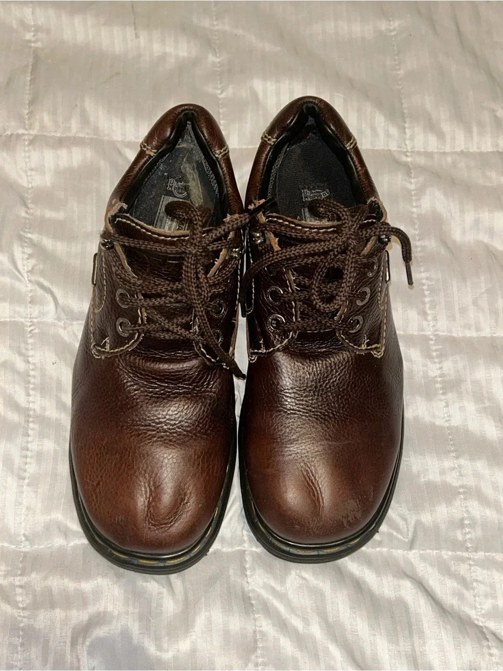 Vintage Dr Martens Chunky Brown Leather Oxford Shoes Mens Size 8 90s Y2K